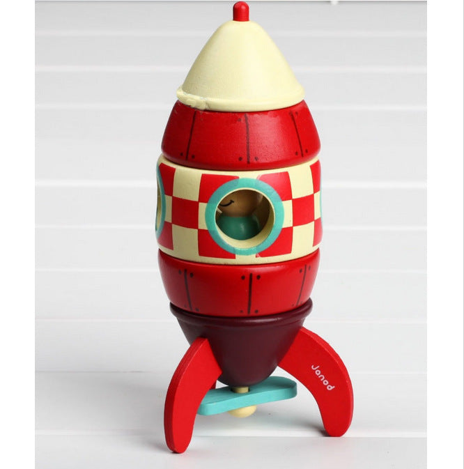 Disassembly Model Airplane Rocket Children's Wooden Assembly And Disassembly Toys Baby Hands-On Brain Educational Toys