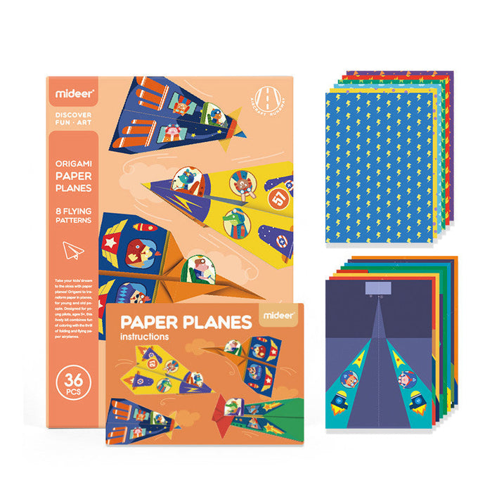 Full-color Handmade Airplane Origami 8 Cool Models Folding Toys