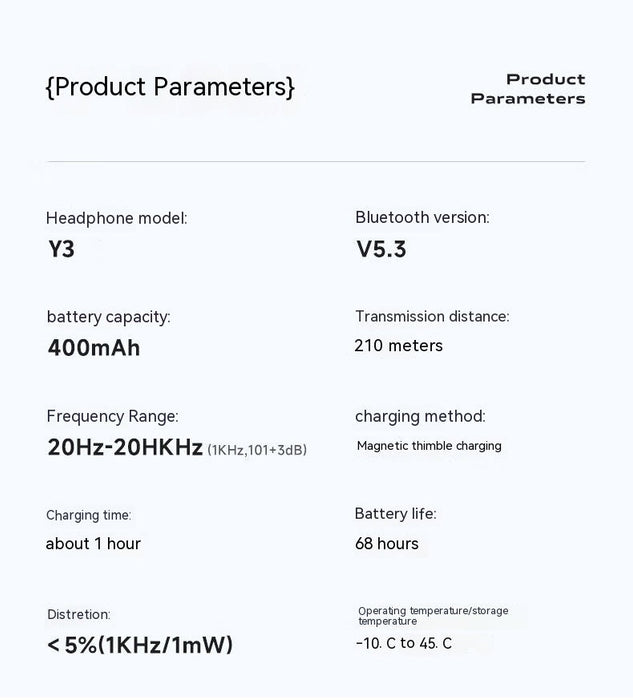 Y3 Open Non In Ear Wireless Bluetooth Earphones