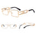 mens rectangular sunglasses steampunk men metal frame gold black red flat top square sun glasses for women