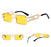mens rectangular sunglasses steampunk men metal frame gold black red flat top square sun glasses for women