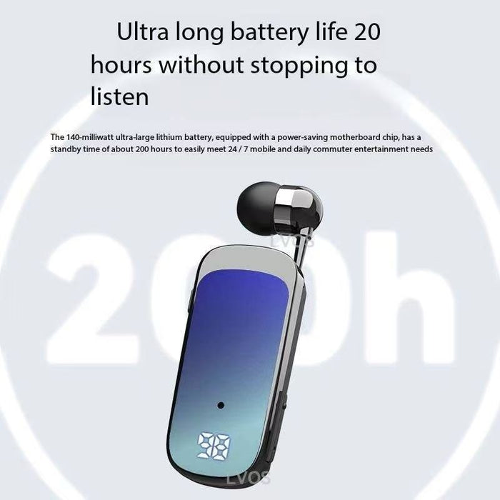 New Business Sports Telescopic Cable Collar Style Bluetooth Earphones With Ultra Long Standby Wireless Earphones