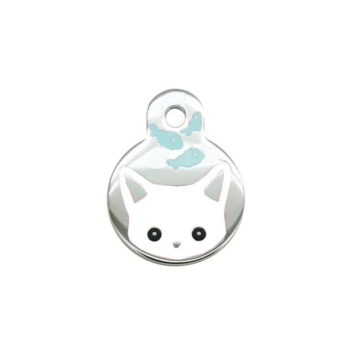 Pet Dog Brand Cute Cartoon Cat And Fish Printed Cat Necklace Pendant Alloy Dog Collar Ornament Pendant